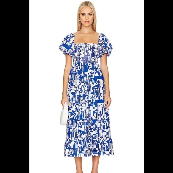 SHOW ME YOUR MUMU Revolve Afternoon Tea Dress In Santorini Escape - Picture 3 of 13